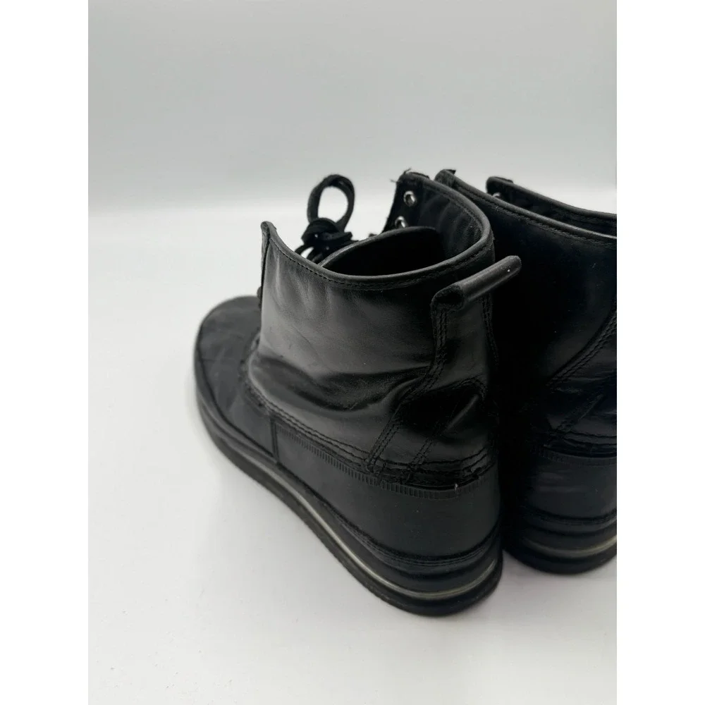 Gourmet The 21 Duck Boot Black Leather Mens Size 12 No Box